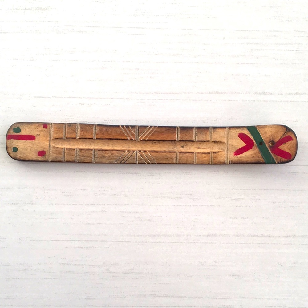2/$20 Solid wood incense stick holder 10” long